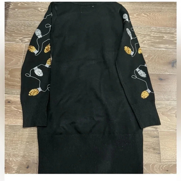 Tipsy Elves Sequin Christmas Light Strand Sweater Dress NWOT XXL Holiday Party - Picture 7 of 8